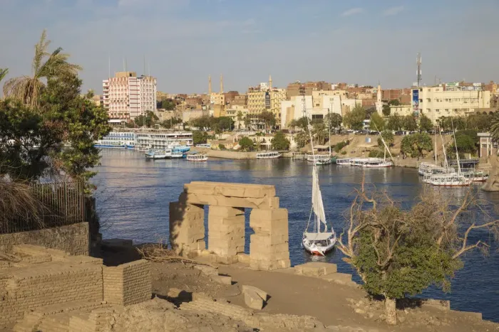 Framed Print : Egypt, Upper Egypt, Aswan, Khnum ruins on Elephantine Island Framed Print : Egypt, Upper Egypt, Aswan, Khnum ruins on Elephantine Island