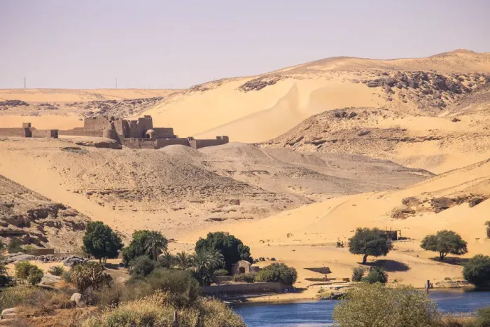 Framed Print : Egypt, Upper Egypt, Aswan, View of Monastery of St Simeon Framed Print : Egypt, Upper Egypt, Aswan, View of Monastery of St Simeon