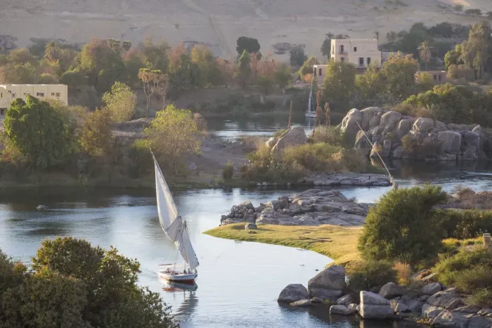 Framed Print : Egypt, Upper Egypt, Aswan, View of The River Nile Framed Print : Egypt, Upper Egypt, Aswan, View of The River Nile