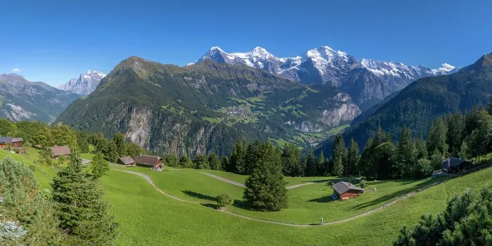 Framed Print : Eiger, Monch and Jungfrau from Isenfluh, Berner Oberland, Switzerland