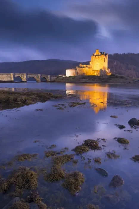 Framed Print : Eilean Donan Castle on Loch Duich at twilight, Western Highlands, Scotland. Autumn Framed Print : Eilean Donan Castle on Loch Duich at twilight, Western Highlands, Scotland. Autumn