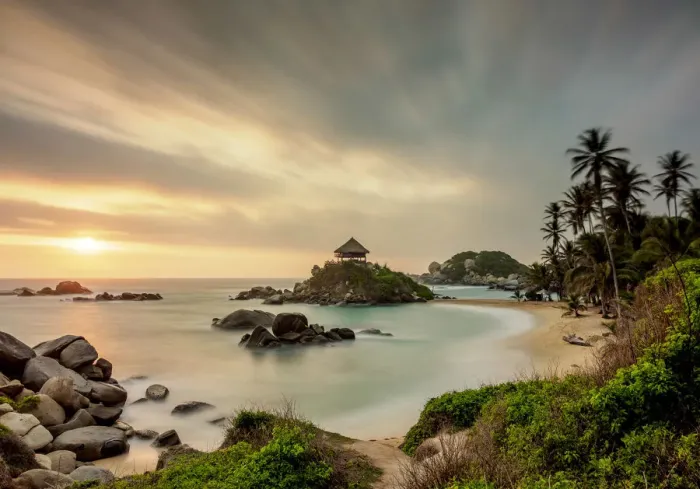 Framed Print : El Cabo San Juan del Guia beach at sunrise, Tayrona National Natural Park, Magdalena Framed Print : El Cabo San Juan del Guia beach at sunrise, Tayrona National Natural Park, Magdalena