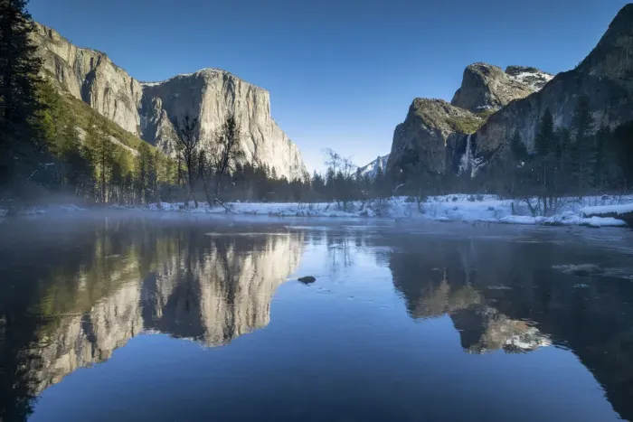 Framed Print : El Capitan Reflecting in Merced River in Winter, Yosemite National Park, California, USA Framed Print : El Capitan Reflecting in Merced River in Winter, Yosemite National Park, California, USA