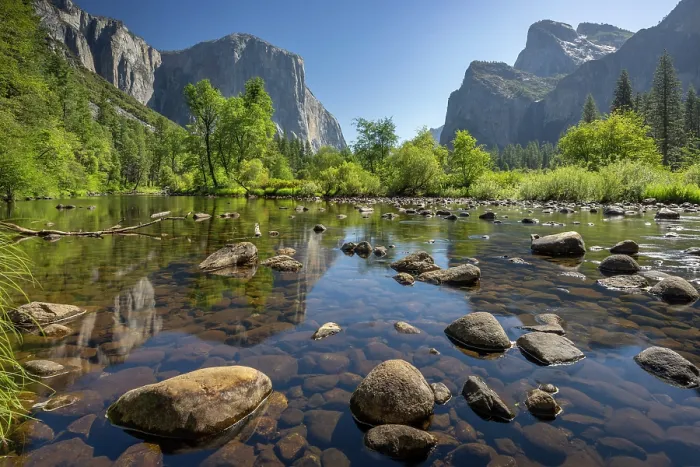 Framed Print : El Capitan and Yosemite Valley reflected in the Merced River at Valley View, Yosemite National Park, California, USA. Summer (August) 2025 Framed Print : El Capitan and Yosemite Valley reflected in the Merced River at Valley View, Yosemite National Park, California, USA. Summer (August) 2025