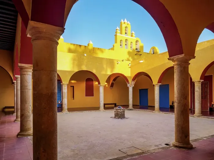 Framed Print : El Claustro Cultural Center next to the San Roque y San Francisquito Church, Campeche City, Campeche State, Mexico