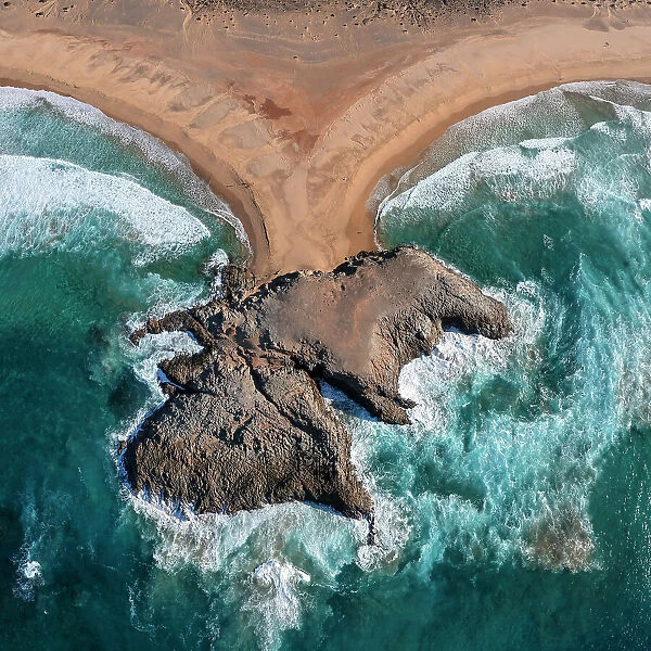 El Islote Islet, Cofete Beach, Jandia Peninsula, Fuerteventura, Canary Islands, Spain