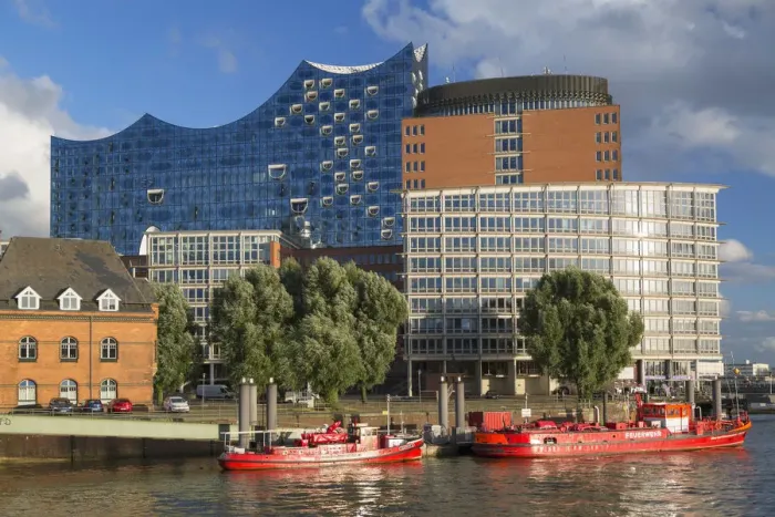 Framed Print : Elbphilharmonie concert hall and harbour, Hamburg, Germany Framed Print : Elbphilharmonie concert hall and harbour, Hamburg, Germany