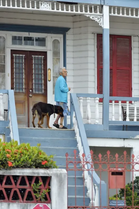 Framed Print : Elderly woman at her home in Belize City, Belize, Central America Framed Print : Elderly woman at her home in Belize City, Belize, Central America