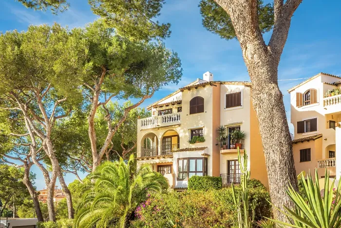Framed Print : Elegant houses on the bay of Cala Fornells, Mallorca, Balearic Islands, Spain Framed Print : Elegant houses on the bay of Cala Fornells, Mallorca, Balearic Islands, Spain