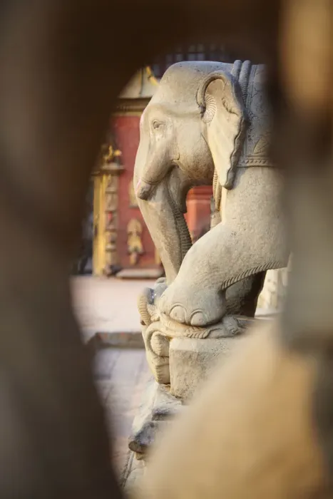 Framed Print : Elephant statues outside Vatsala Durga Temple, Durbar Square, Bhaktapur (UNESCO World Framed Print : Elephant statues outside Vatsala Durga Temple, Durbar Square, Bhaktapur (UNESCO World