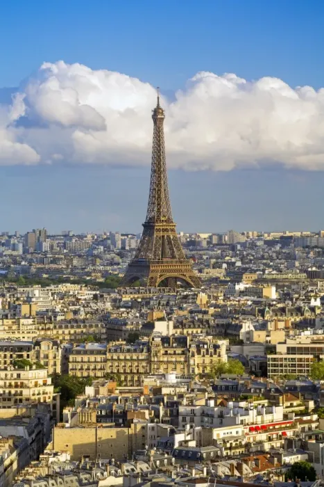 Framed Print : Elevated view over the city with the Eiffel Tower in the distance, Paris, France, Europe Framed Print : Elevated view over the city with the Eiffel Tower in the distance, Paris, France, Europe
