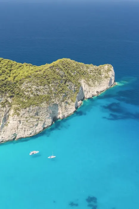 Framed Print : Elevated view of the cliffs of Navagio beach, also known as Shipwreck Beach, Zakynthos Framed Print : Elevated view of the cliffs of Navagio beach, also known as Shipwreck Beach, Zakynthos