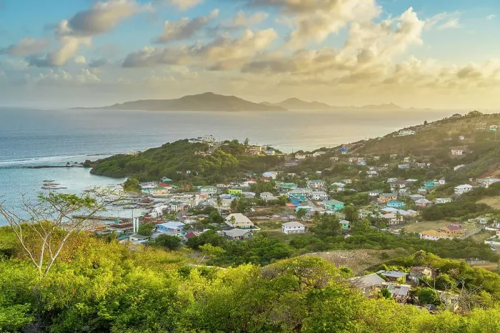 Framed Print : Elevated View from Fort Clifton over Clifton, Union Island, Grenadines, Saint Vincent and the Grenadines Islands, Caribbean