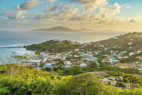 Elevated View from Fort Clifton over Clifton, Union Island, Grenadines, Saint Vincent and the Grenadines Islands, Caribbean