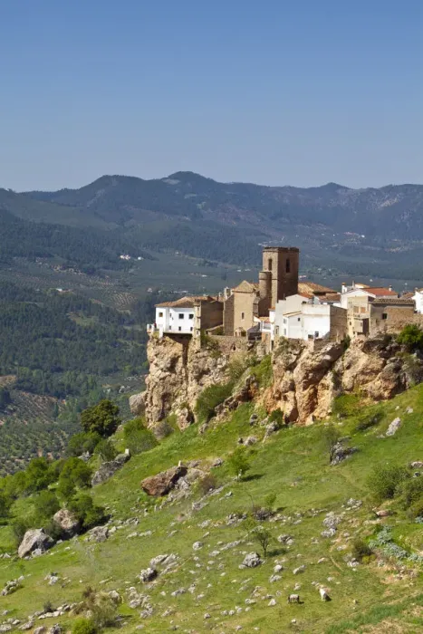 Framed Print : Elevated view over the fortified hilltop village of Hornos, Hornos, Jaen Province