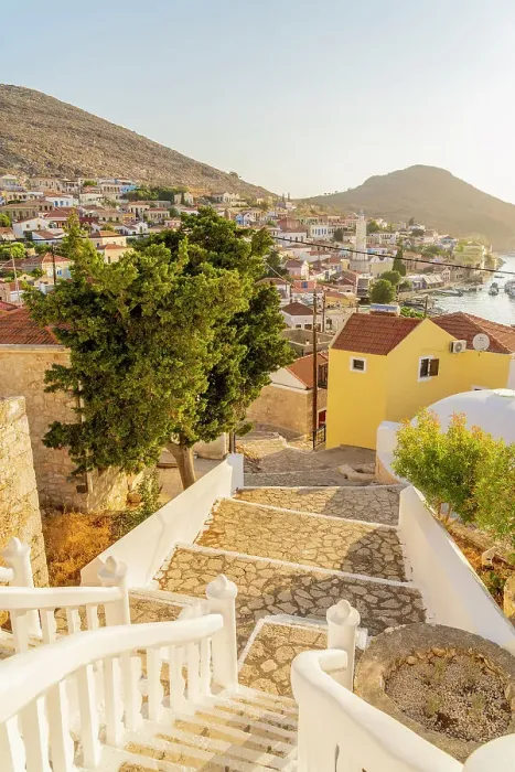 Framed Print : An elevated view of Halki, Chalki, Dodecanese Islands, Greece Framed Print : An elevated view of Halki, Chalki, Dodecanese Islands, Greece