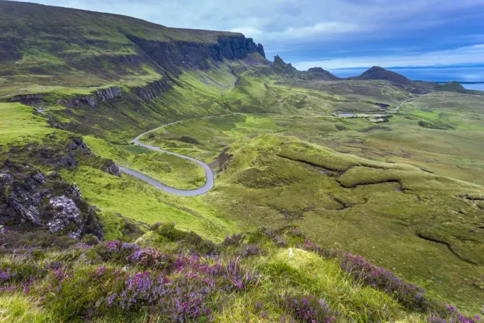 Framed Print : Elevated view of highway on Quiraing, Isle of Skye, Highland Region, Scotland, United Framed Print : Elevated view of highway on Quiraing, Isle of Skye, Highland Region, Scotland, United