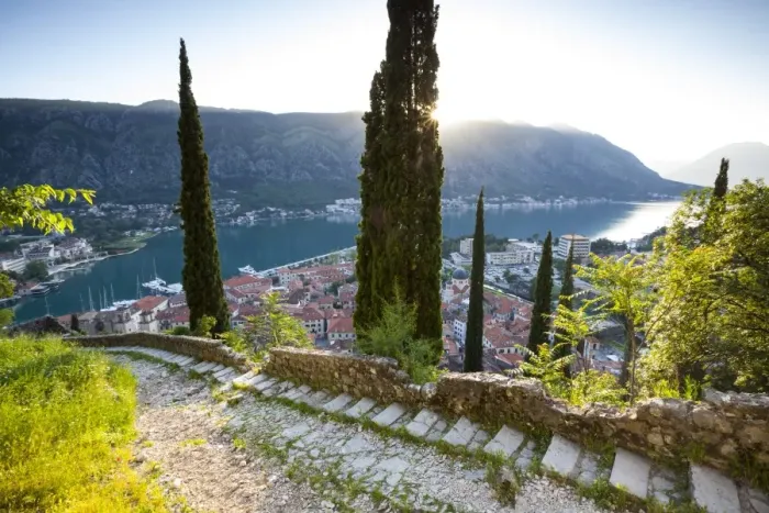 Framed Print : Elevated view over Kotors Stari Grad (Old Town) and The Bay of Kotor, Kotor, Montenegro Framed Print : Elevated view over Kotors Stari Grad (Old Town) and The Bay of Kotor, Kotor, Montenegro