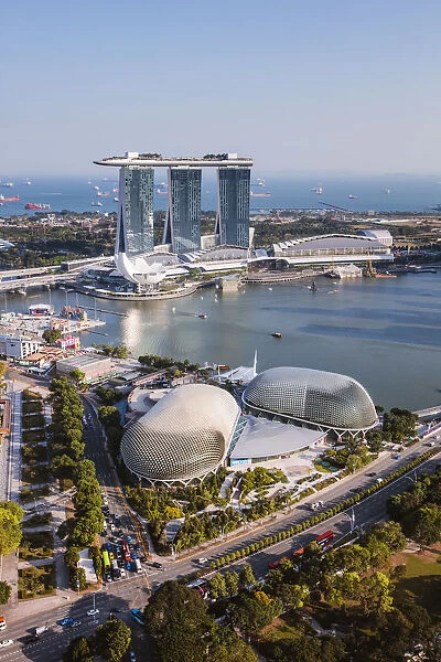 Elevated view of Marina Bay Sands at daytime, Singapore