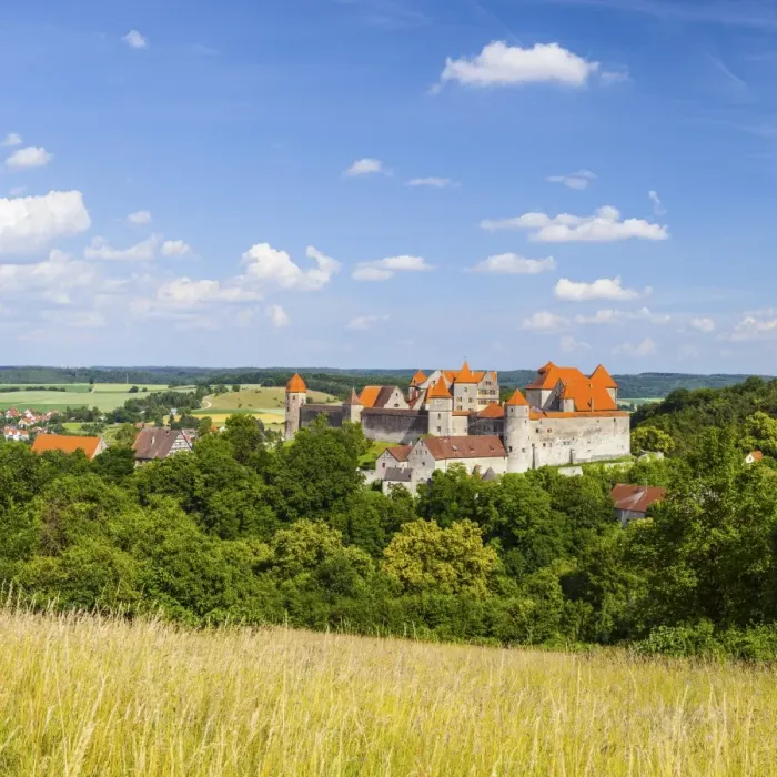 Framed Print : Elevated view towards the medieval Harburg Castle, Swabia, Bavaria, Germany Framed Print : Elevated view towards the medieval Harburg Castle, Swabia, Bavaria, Germany