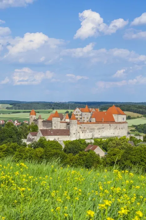 Framed Print : Elevated view towards the medieval Harburg Castle, Swabia, Bavaria, Germany Framed Print : Elevated view towards the medieval Harburg Castle, Swabia, Bavaria, Germany