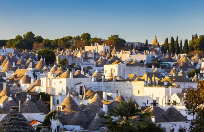 Framed Print : Elevated view of monumental trulli area at sunrise. Unesco World Heritage Site Framed Print : Elevated view of monumental trulli area at sunrise. Unesco World Heritage Site
