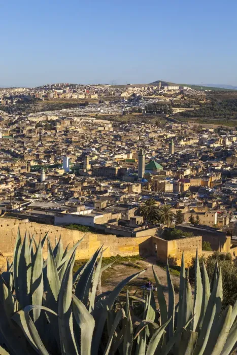 Framed Print : Elevated view across the Old Medina of Fes, Fes, Morocco Framed Print : Elevated view across the Old Medina of Fes, Fes, Morocco
