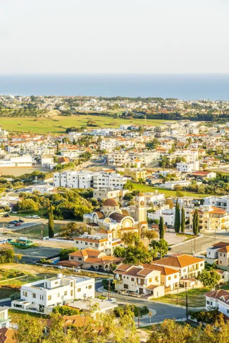 Framed Print : Elevated view over Oroklini, Larnaca District, Cyprus Framed Print : Elevated view over Oroklini, Larnaca District, Cyprus