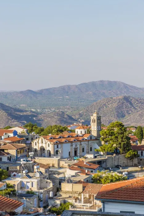 Framed Print : Elevated view over Pano Lefkara, Lefkara Village, Cyprus