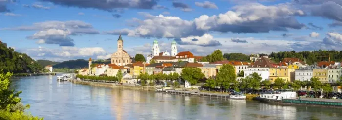 Framed Print : Elevated view towards the picturesque city of Passau, Passau, Lower Bavaria, Bavaria Framed Print : Elevated view towards the picturesque city of Passau, Passau, Lower Bavaria, Bavaria
