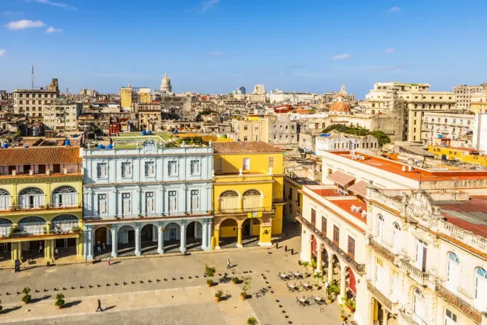 Framed Print : Elevated view of Plaza Vieja (Old Town Square), Havana, Cuba Framed Print : Elevated view of Plaza Vieja (Old Town Square), Havana, Cuba