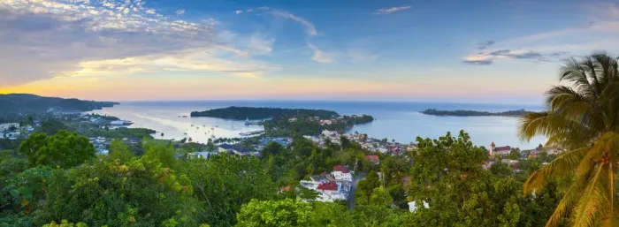 Framed Print : Elevated view over Port Antonio & Navy Island, Portland Parish, Jamaica, Caribbean Framed Print : Elevated view over Port Antonio & Navy Island, Portland Parish, Jamaica, Caribbean