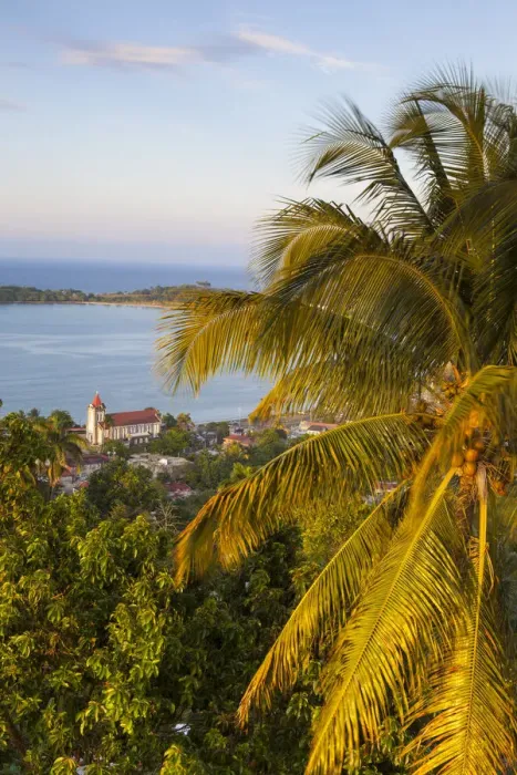 Framed Print : Elevated view over Port Antonio, Portland Parish, Jamaica, Caribbean Framed Print : Elevated view over Port Antonio, Portland Parish, Jamaica, Caribbean
