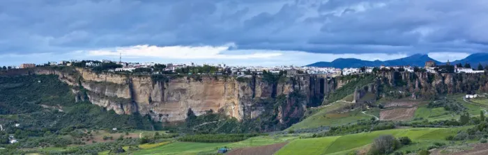 Framed Print : Elevated view over Puento Nuevo & the White Village, Ronda, Malaga Province, Andalusia Framed Print : Elevated view over Puento Nuevo & the White Village, Ronda, Malaga Province, Andalusia