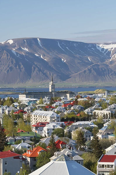 Elevated view across Reykjavic, Iceleand