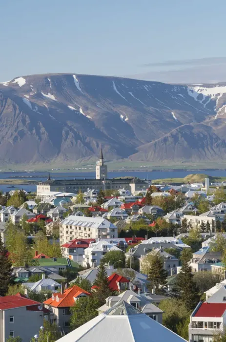 Framed Print : Elevated view across Reykjavic, Iceleand Framed Print : Elevated view across Reykjavic, Iceleand