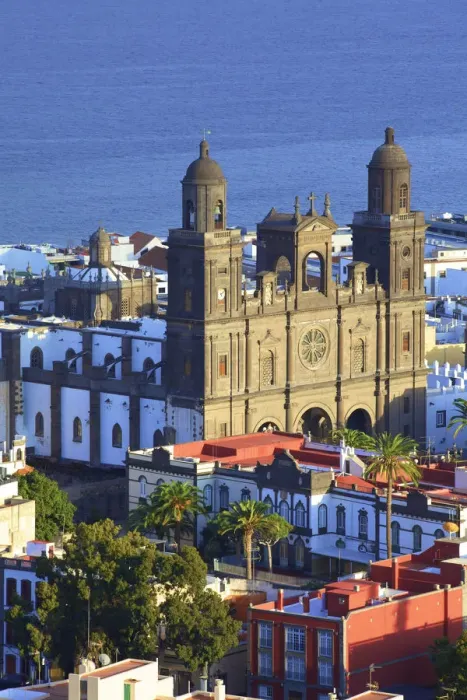 Framed Print : Elevated view of Santa Ana Cathedral, Vegueta Old Town, Las Palmas de Gran Canaria Framed Print : Elevated view of Santa Ana Cathedral, Vegueta Old Town, Las Palmas de Gran Canaria