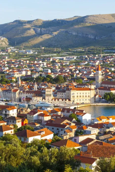 Framed Print : Elevated view over Stari Grad (old town), Trogir, Dalmatia, Croatia Framed Print : Elevated view over Stari Grad (old town), Trogir, Dalmatia, Croatia