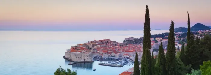 Framed Print : Elevated view over Stari Grad (Old Town) illuminated at sunrise, Dubrovnik, Dalmatia Framed Print : Elevated view over Stari Grad (Old Town) illuminated at sunrise, Dubrovnik, Dalmatia
