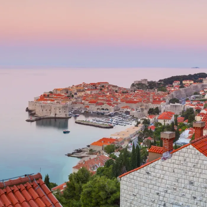 Framed Print : Elevated view over Stari Grad (Old Town) illuminated at sunrise, Dubrovnik, Dalmatia Framed Print : Elevated view over Stari Grad (Old Town) illuminated at sunrise, Dubrovnik, Dalmatia
