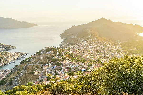 Elevated view over Symi, Dodecanese Islands, Greece