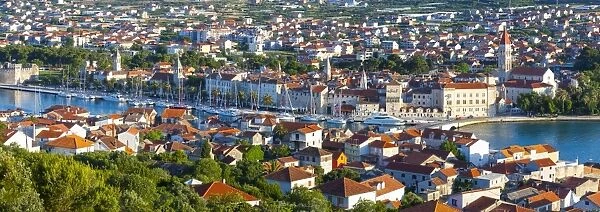 Elevated view over Trogirs Stari Grad (old town), Trogir, Dalmatia, Croatia