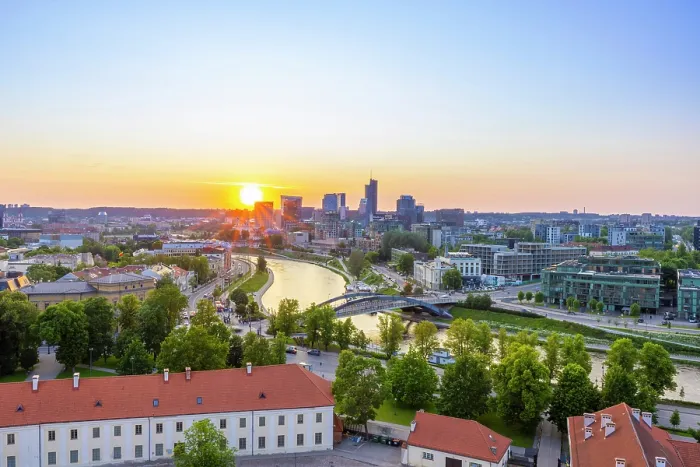 Framed Print : Elevated View of Vilnius at Sunset from Gediminas Hill, Vilnius, Lithuania Framed Print : Elevated View of Vilnius at Sunset from Gediminas Hill, Vilnius, Lithuania