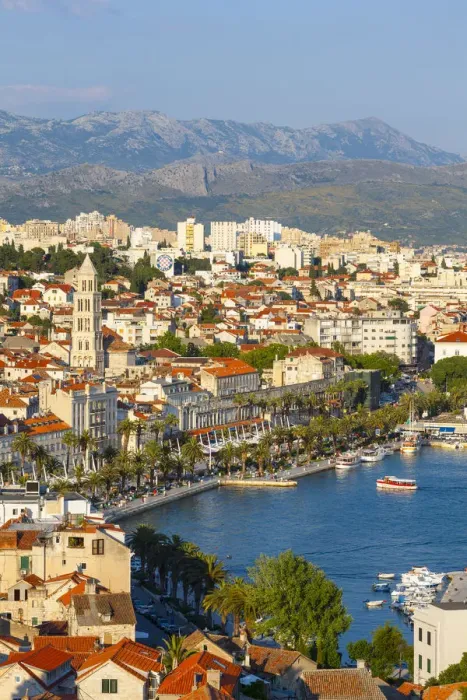 Framed Print : Elevevated view over the picturesque harbour city of Split, Split, Dalmatia, Croatia Framed Print : Elevevated view over the picturesque harbour city of Split, Split, Dalmatia, Croatia