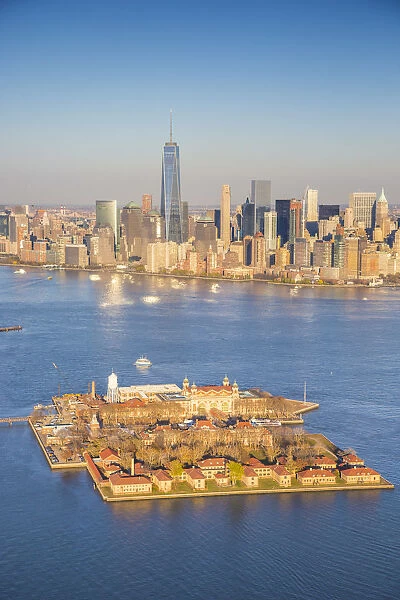 Ellis Island and Lower Manhattan, New York City, New York, USA