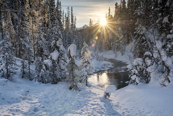 Emerald River in Winter, Yoho National Park, British Columbia, Canada
