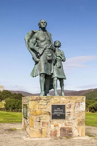 Emigrants Monument, Helmsdale, Sutherland, Highlands, Scotland, United Kingdom