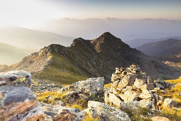 an emotional sunrise from the peaks of the Sarner Alps, Bolzano province, South Tyrol
