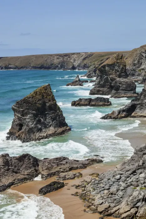 Framed Print : England, Cornwall, Newquay, Bedruthan Steps Beach Framed Print : England, Cornwall, Newquay, Bedruthan Steps Beach
