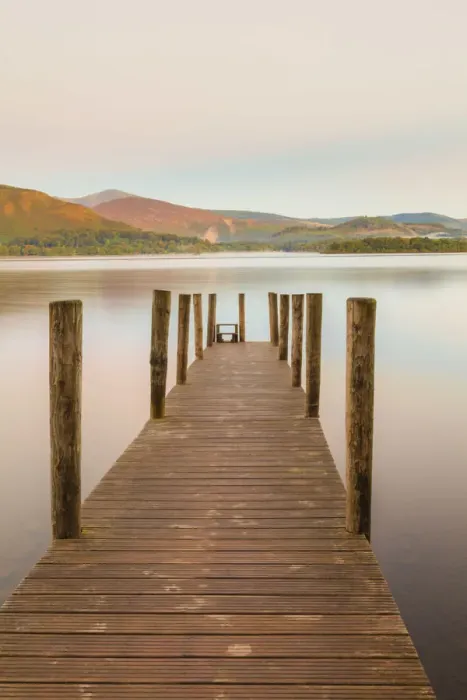 Framed Print : England, Cumbria, Lake District, Derwentwater, Wooden Jetty Framed Print : England, Cumbria, Lake District, Derwentwater, Wooden Jetty